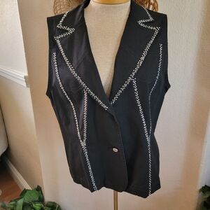 Katina Marie Rhinestone Bling Vest  SZ L Western